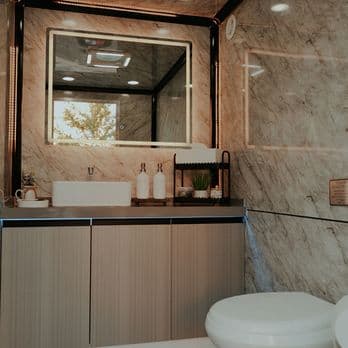 Luxury restroom trailer interior