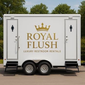 Luxury restroom trailer parked at an event